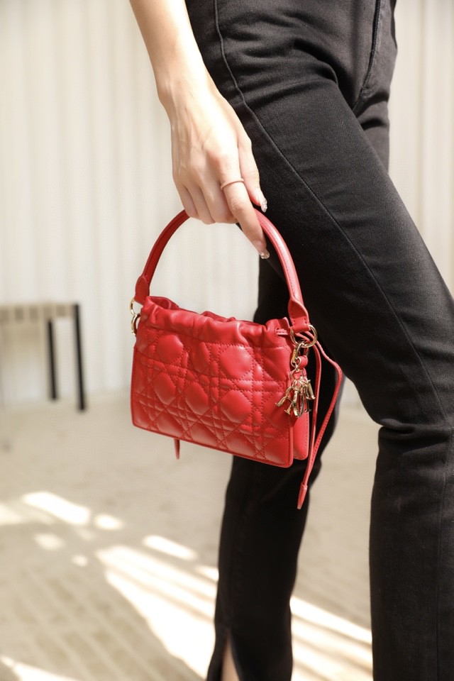 Dior Lady Dior Milly Mini red Cannage lambskin 50981ONMJ