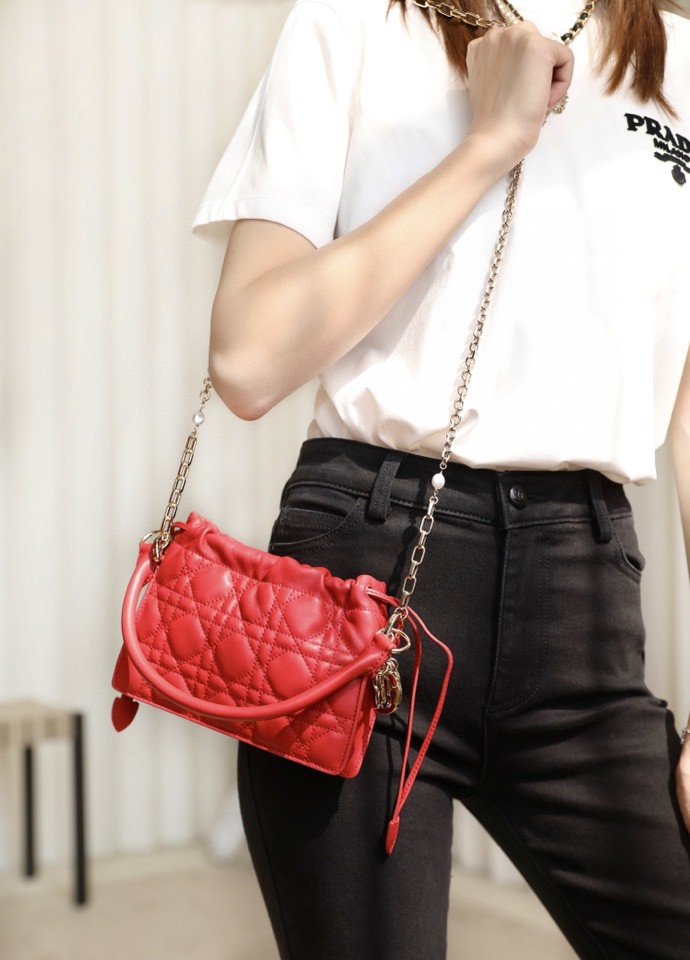 Dior Lady Dior Milly Mini red Cannage lambskin 50981ONMJ