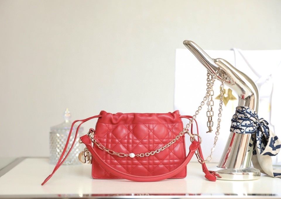 Dior Lady Dior Milly Mini red Cannage lambskin 50981ONMJ