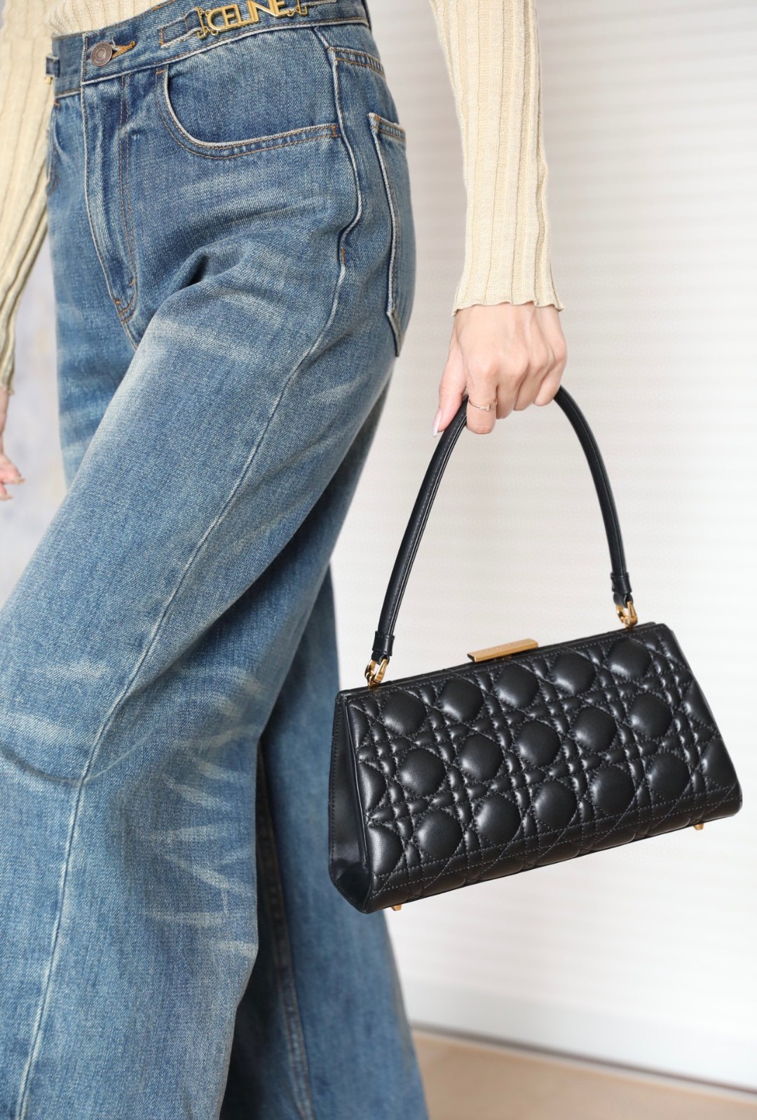 Dior Caro black lambskin bag