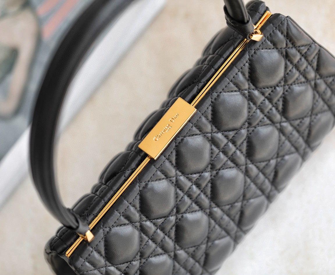 Dior Caro black lambskin bag