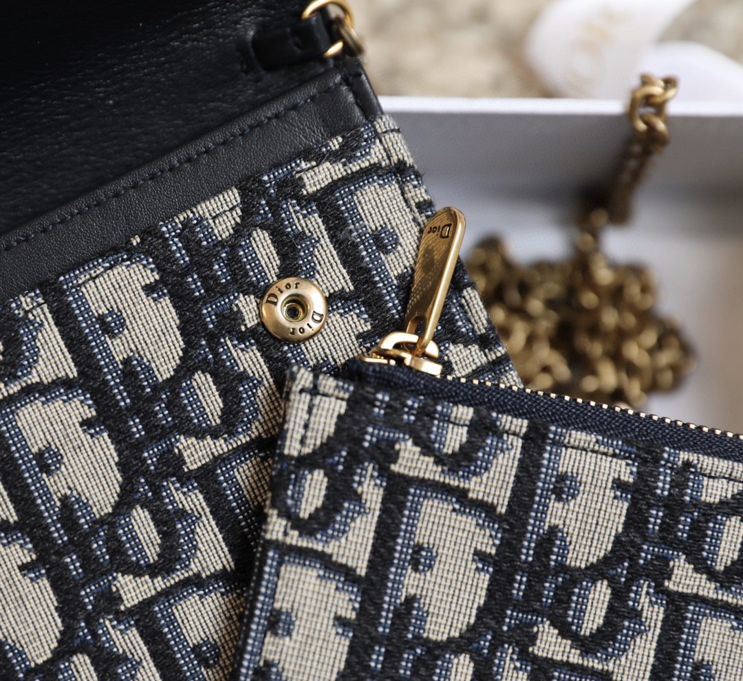 Dior SADDLE POUCH Blue Dior Oblique Jacquard S614CTZQ_M928