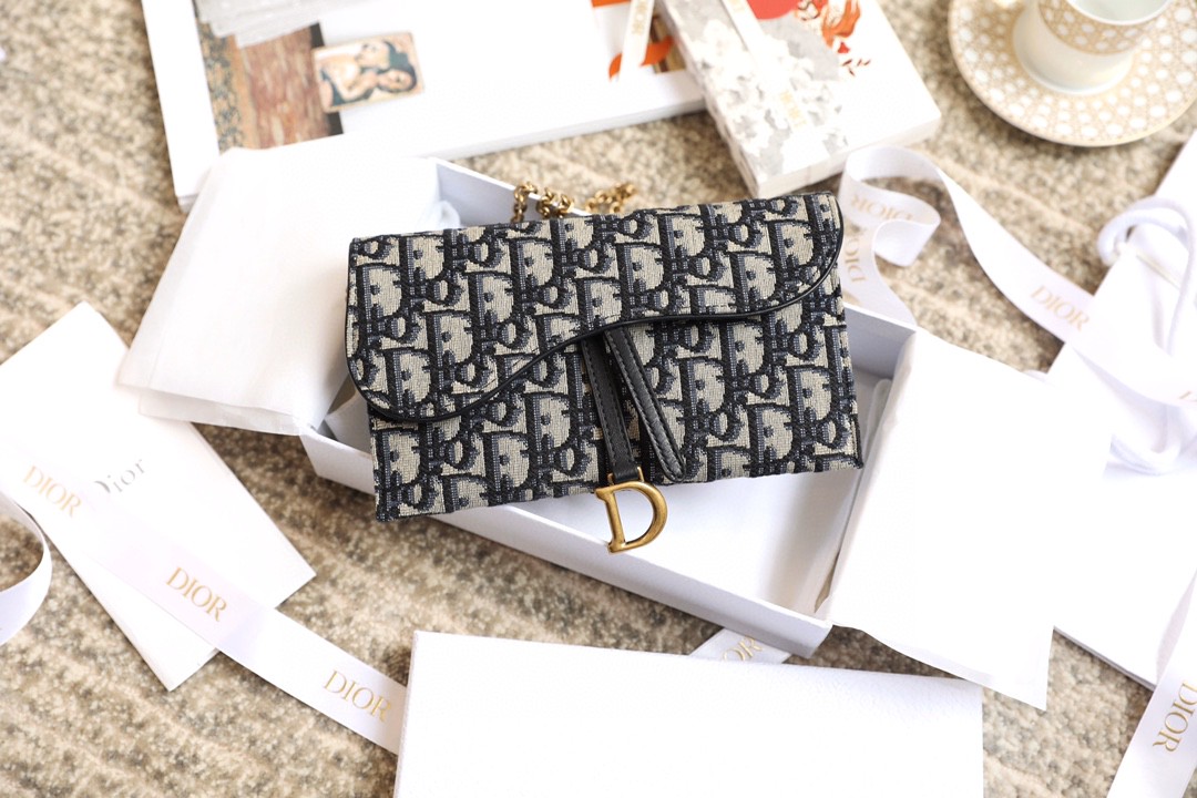 Dior SADDLE POUCH Blue Dior Oblique Jacquard S614CTZQ_M928