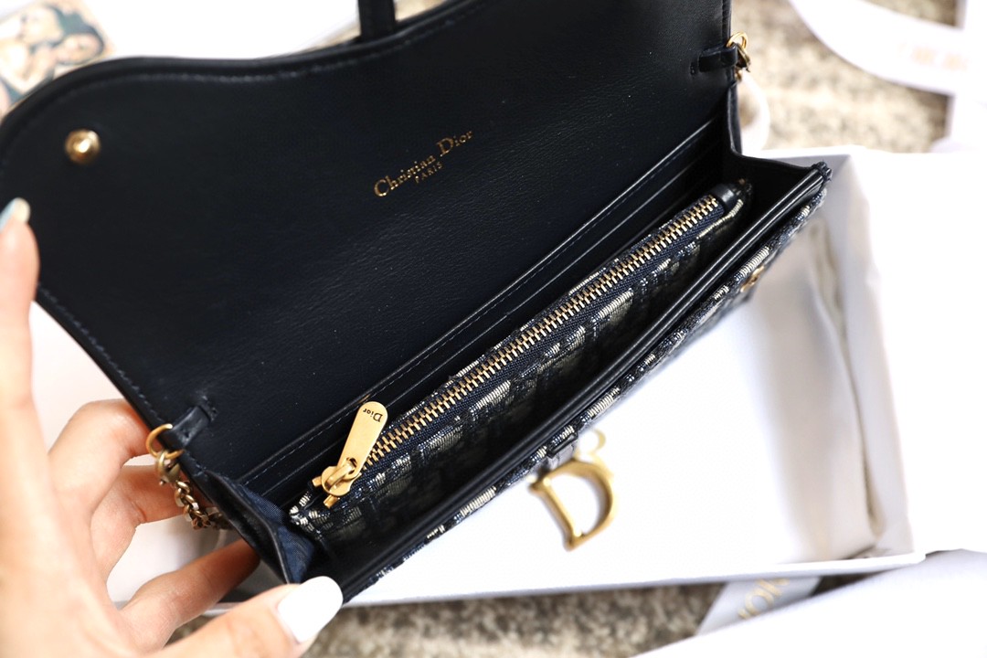 Dior SADDLE POUCH Blue Dior Oblique Jacquard S614CTZQ_M928