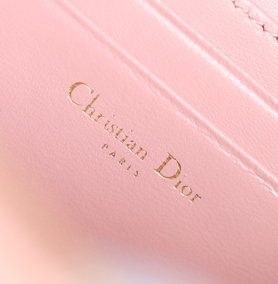 DIOR CARO BOX BAG pink Quilted Macrocannage Calfskin S5140UNGX
