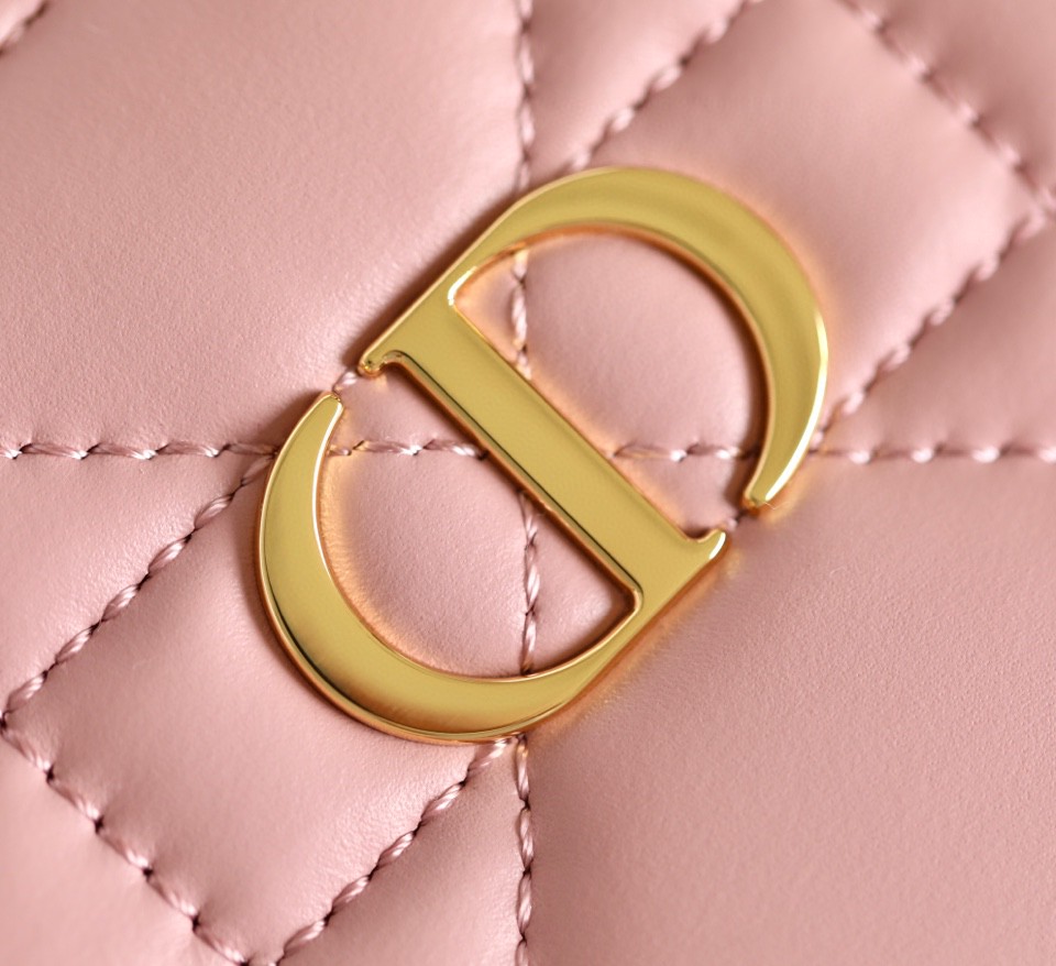 DIOR CARO BOX BAG pink Quilted Macrocannage Calfskin S5140UNGX