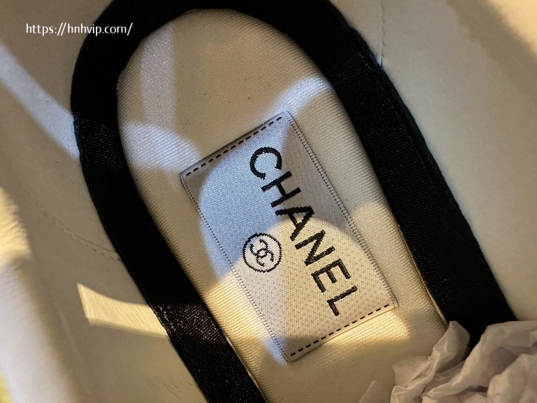 Chanel white and yellow sneakers