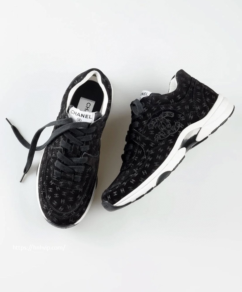 Chanel CC Embossed Logo black Suede