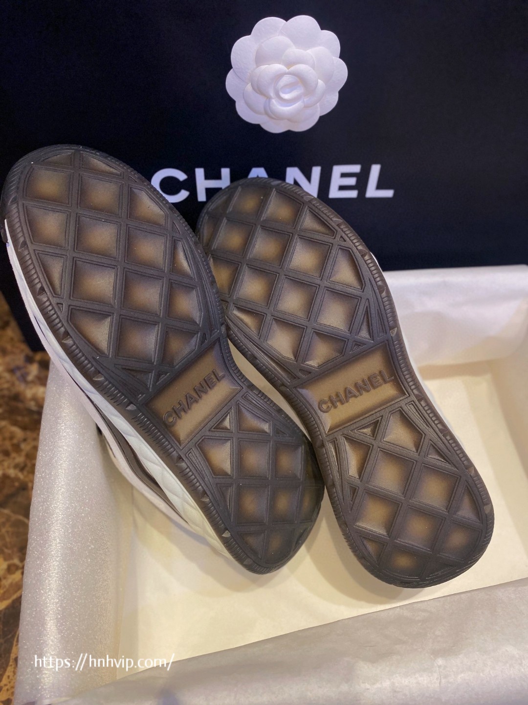 Chanel Black and White Suede Calfskin Sneaker G39070