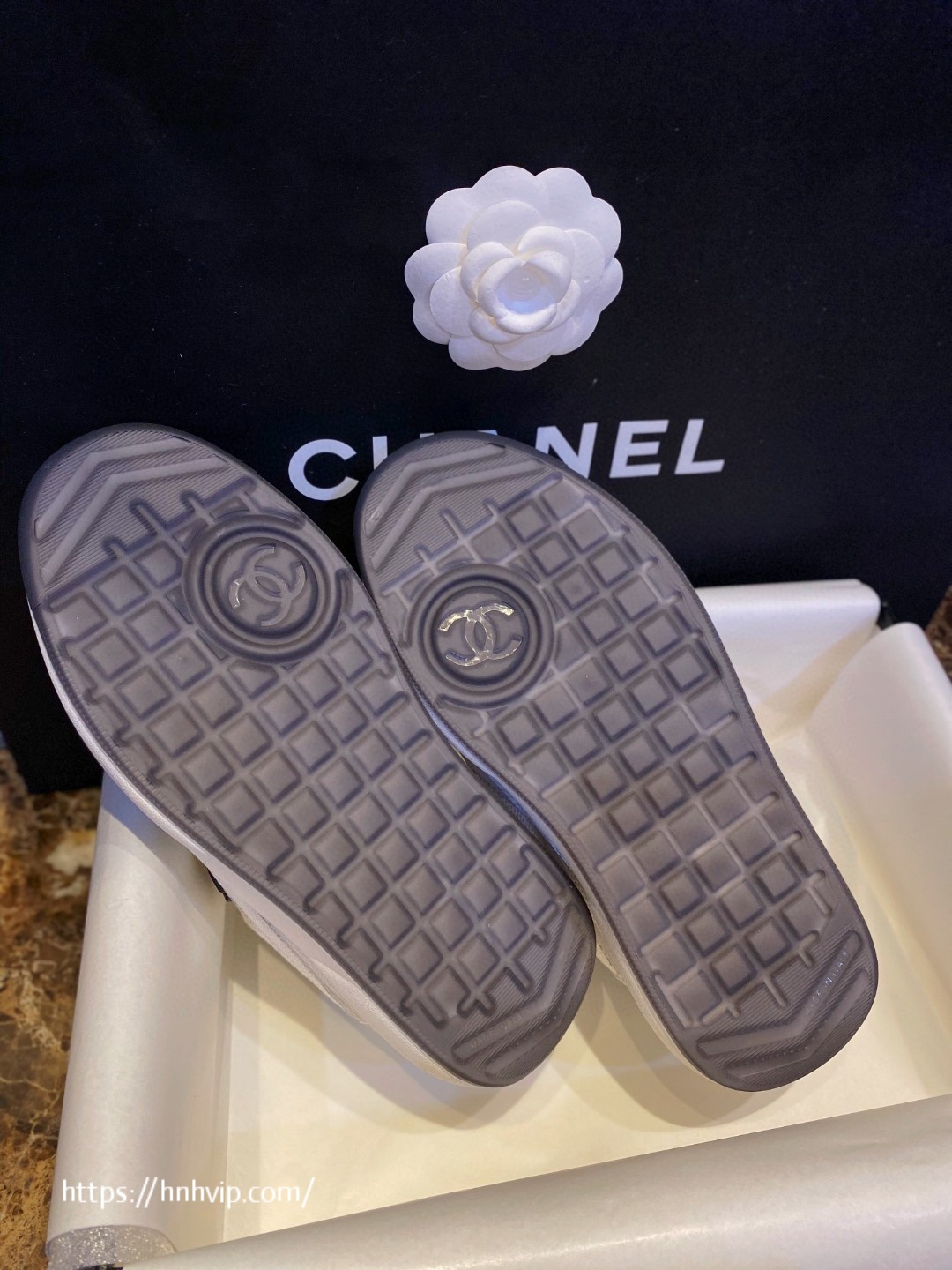 Chanel white sneakers
