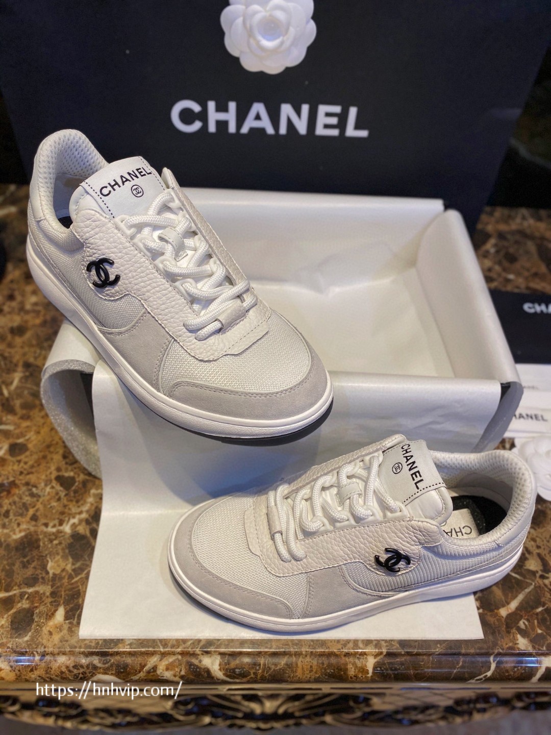Chanel white sneakers