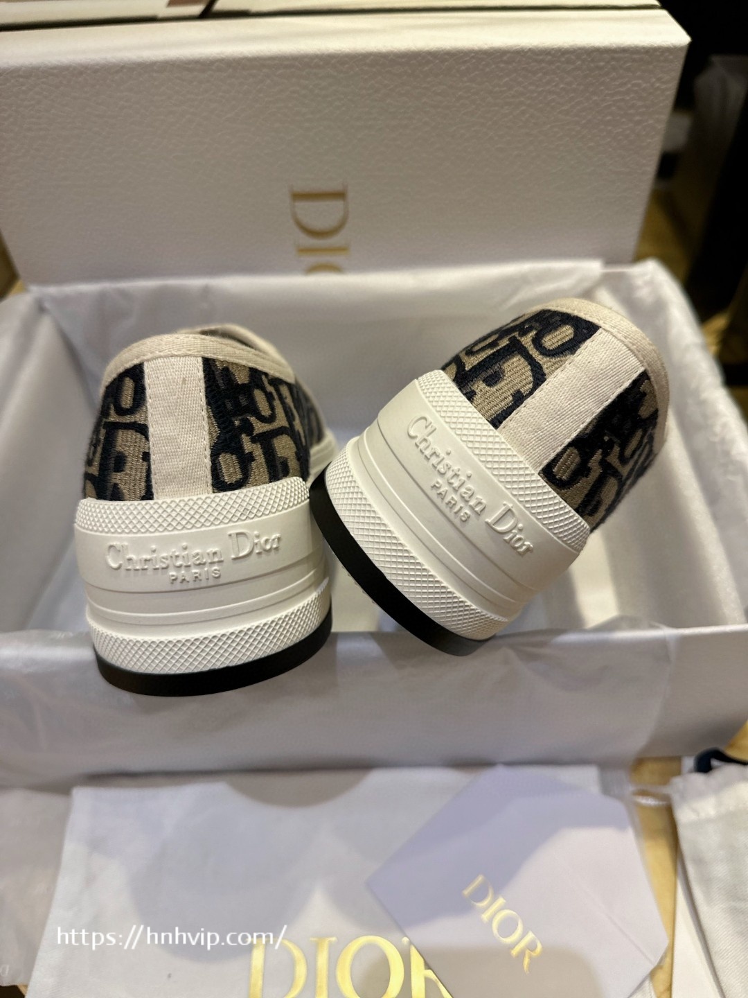 Dior WALK'N'DIOR PLATFORM SNEAKER Deep Blue Dior Oblique Embroidered Cotton