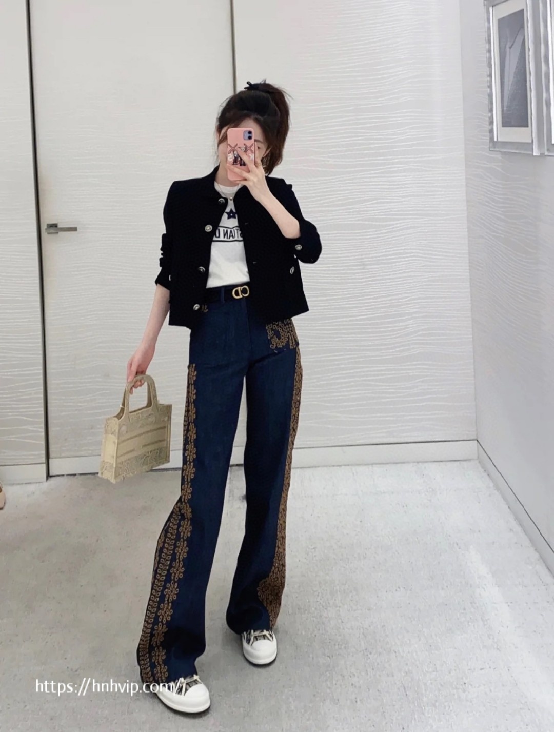 Dior WALK'N'DIOR PLATFORM SNEAKER Deep Blue Dior Oblique Embroidered Cotton