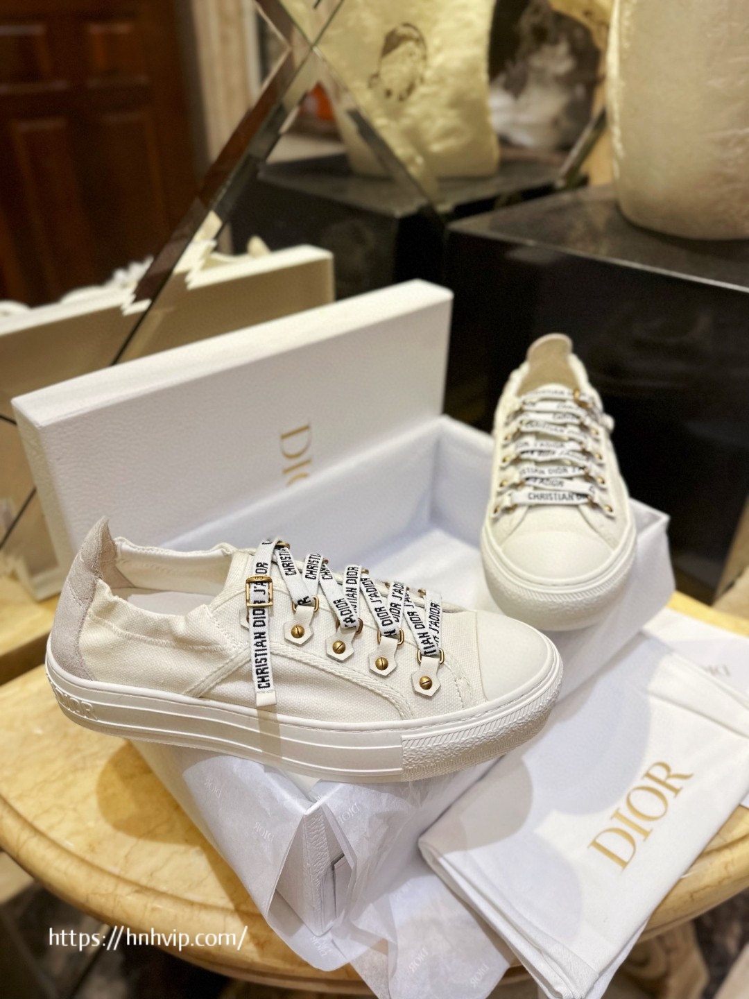 Dior WALK'N'DIOR SNEAKER White Canvas and Suede Calfskin