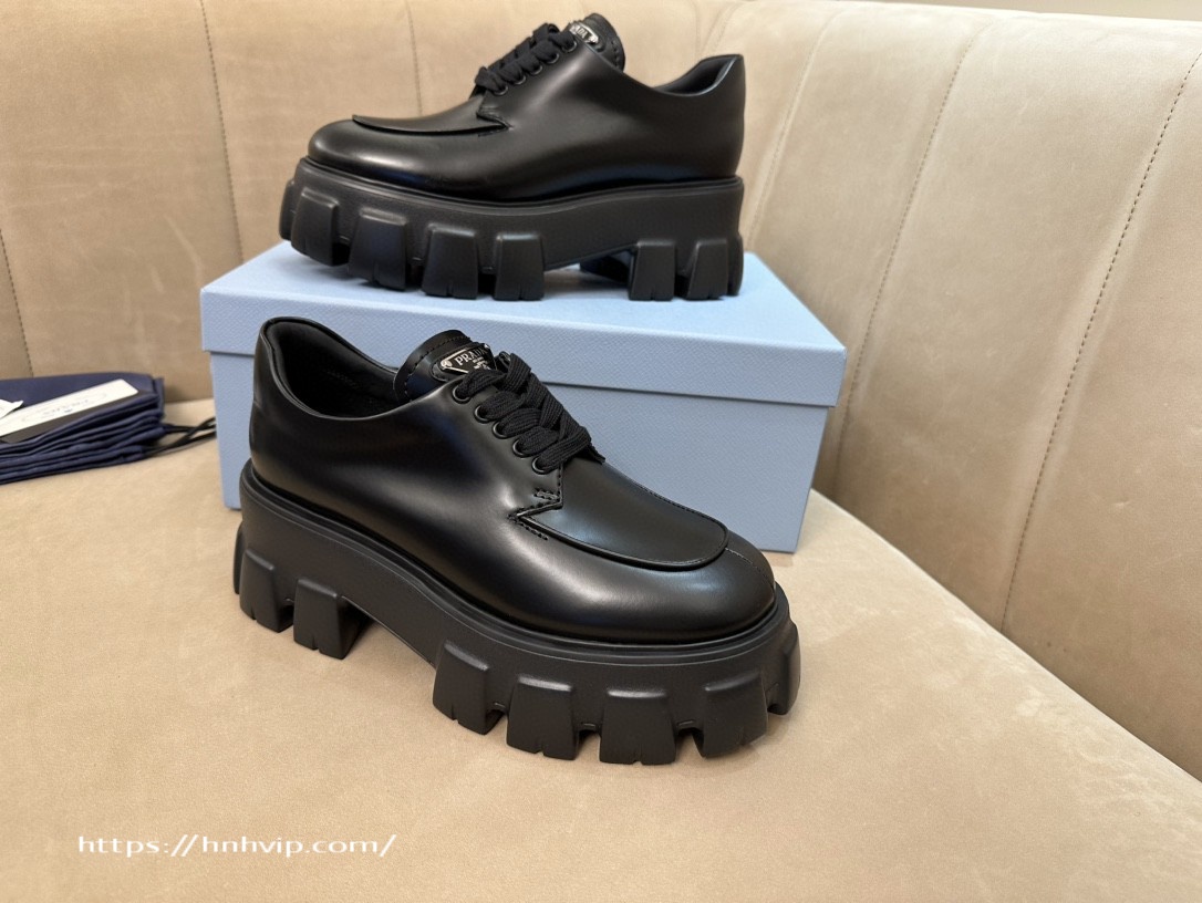 Prada women's loafers black