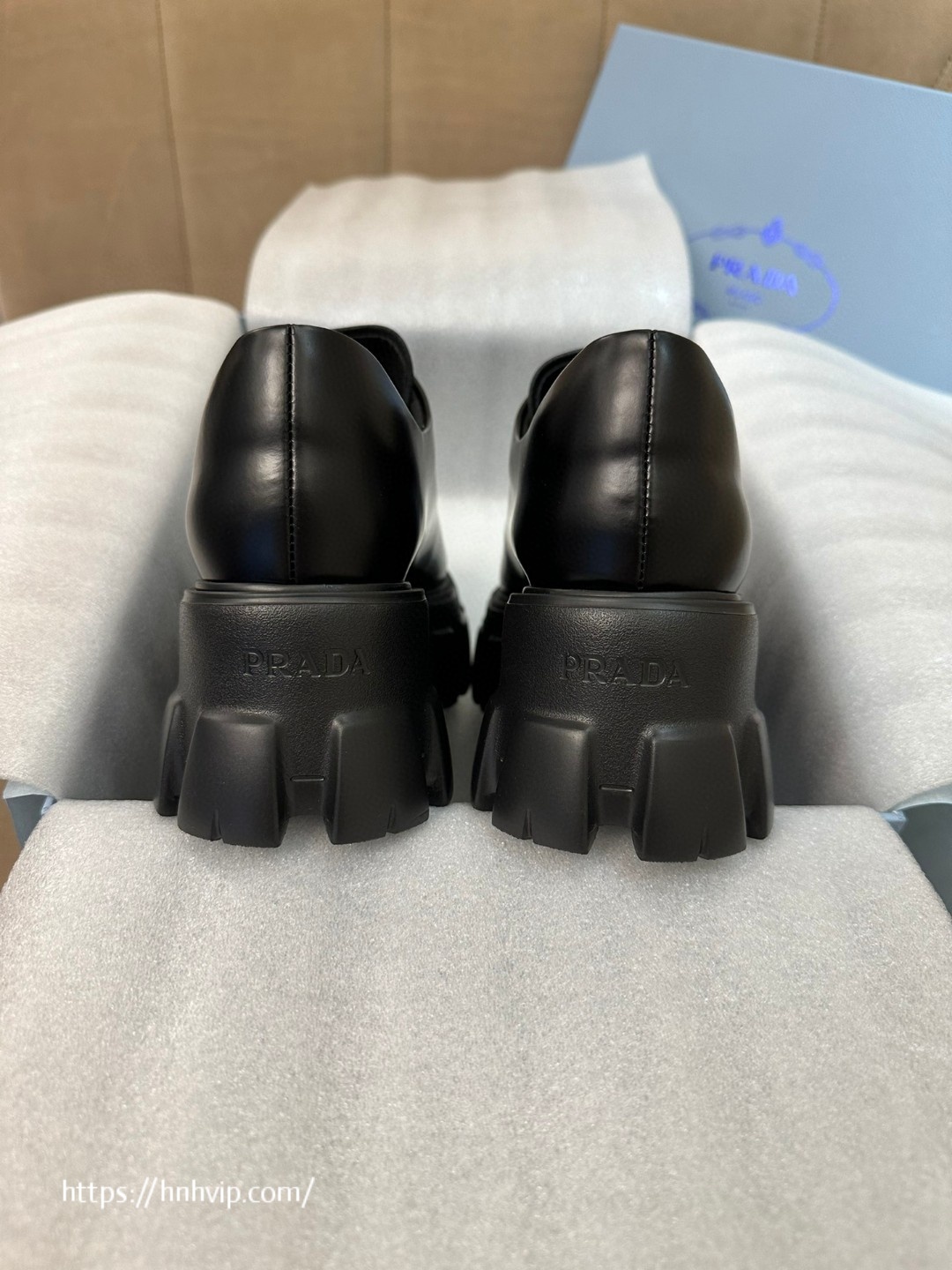 Prada women's loafers black