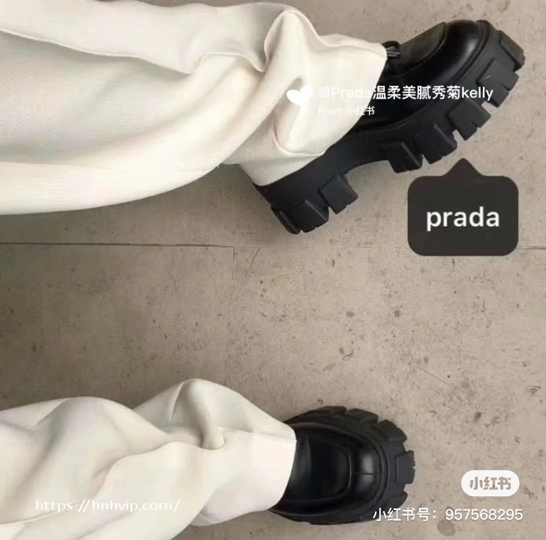Prada women's loafers black