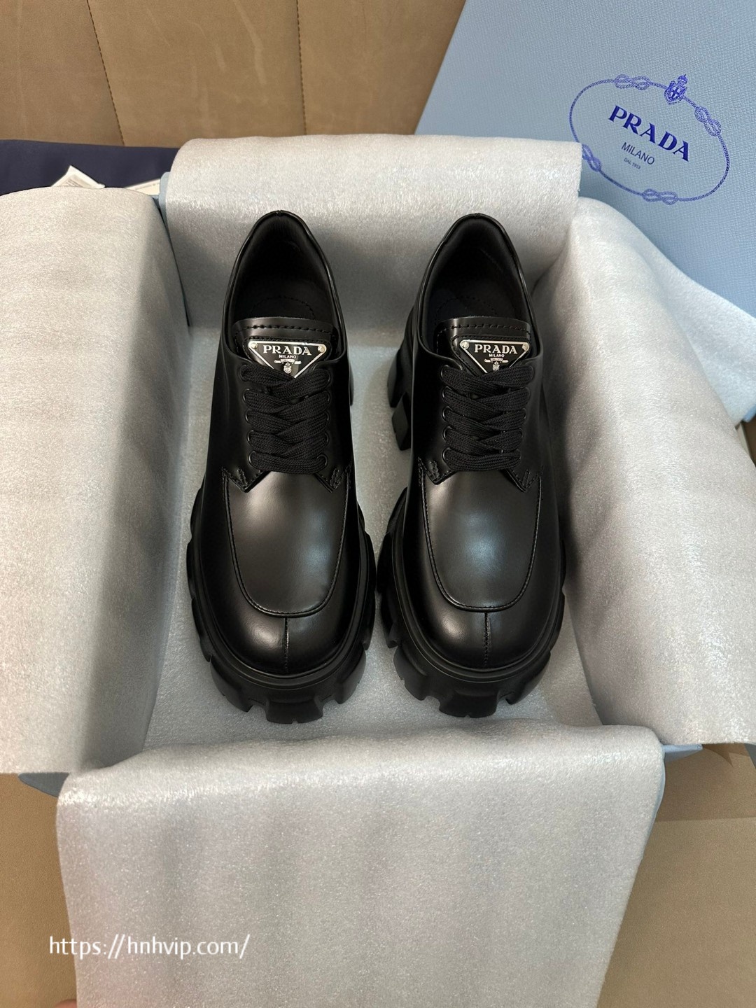 Prada women's loafers black