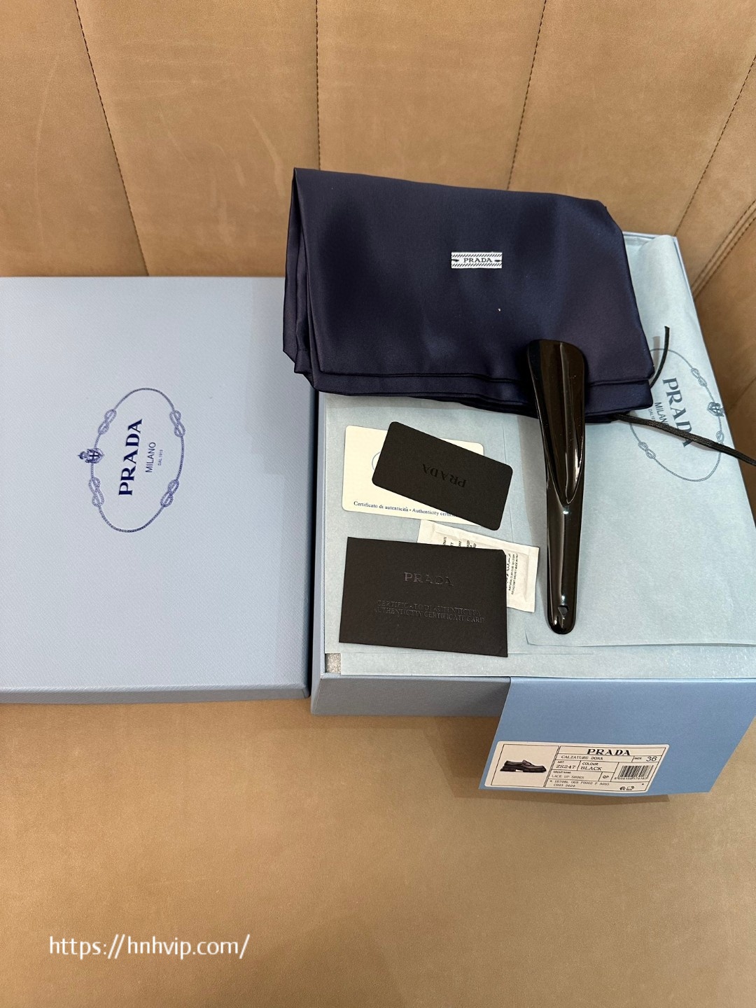 PRADA Brushed leather Monolith loafers