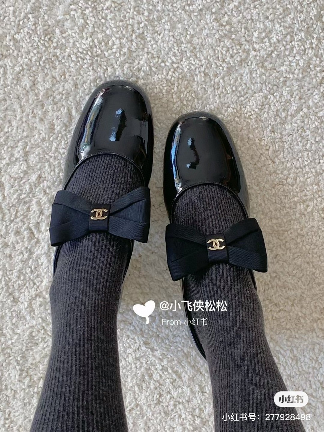 CHANEL G45356 MARY JANES Patent Calfskin & Grosgrain Black