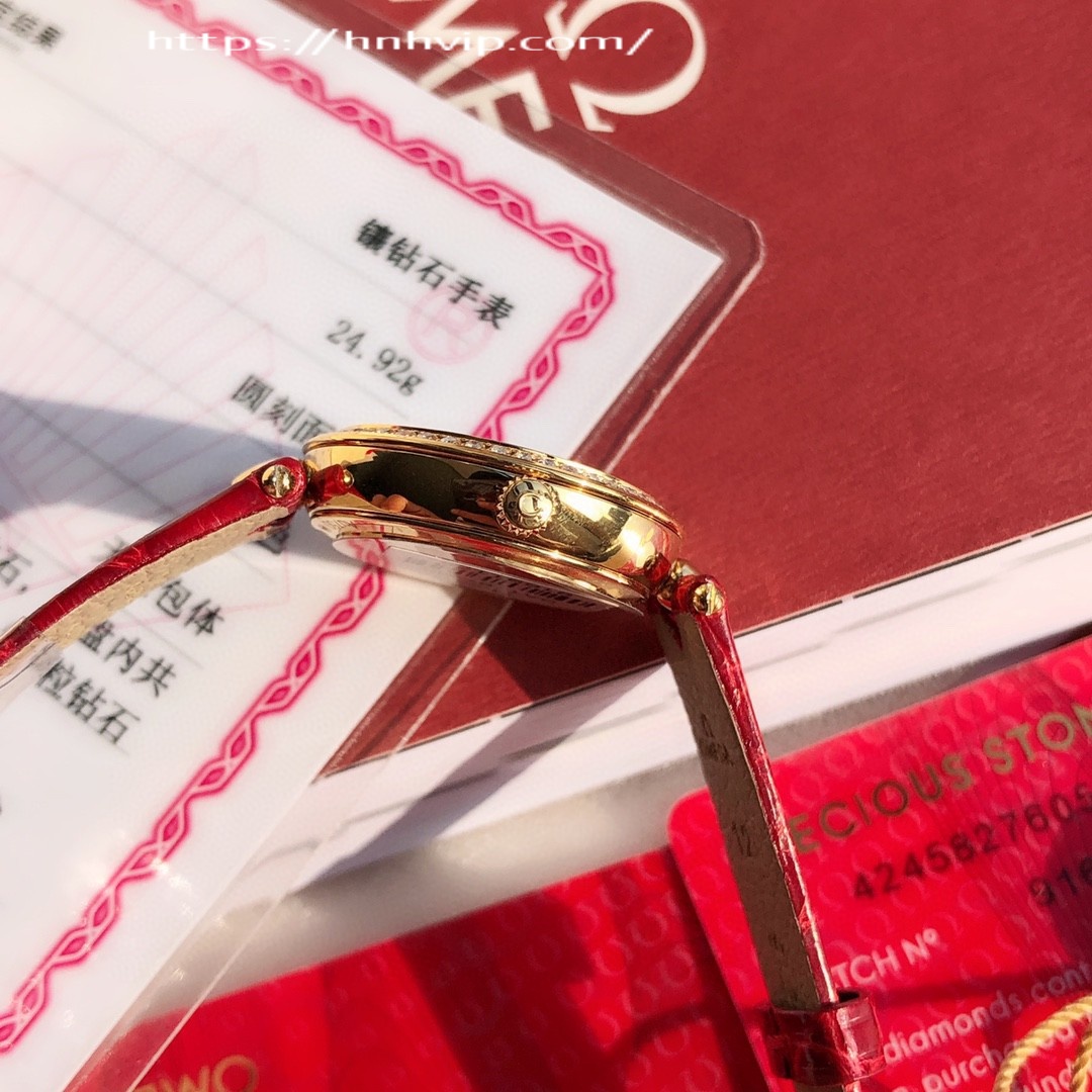 Omega DE VILLEPRESTIGE 27.4 MM, YELLOW GOLD ON LEATHER STRAP