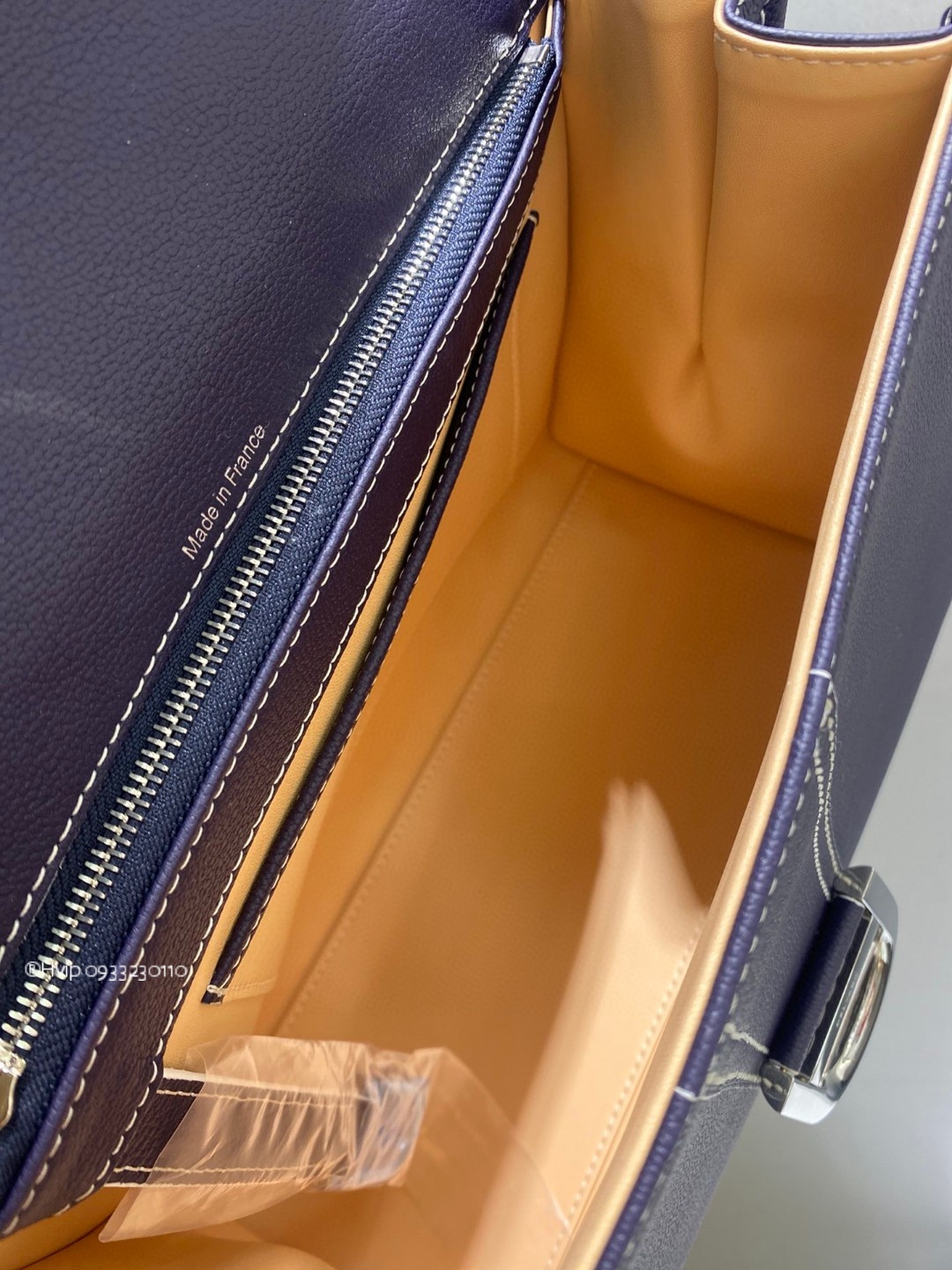 Delvaux Brillant MM Surpiqué grained Calf leather Blue