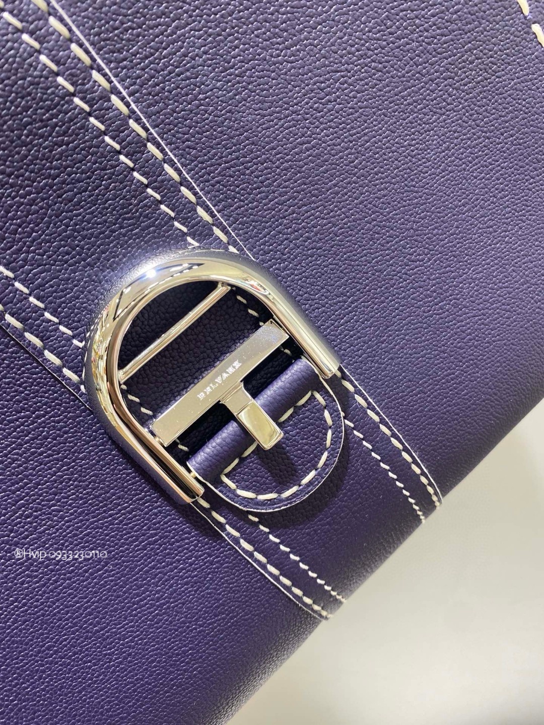 Delvaux Brillant MM Surpiqué grained Calf leather Blue
