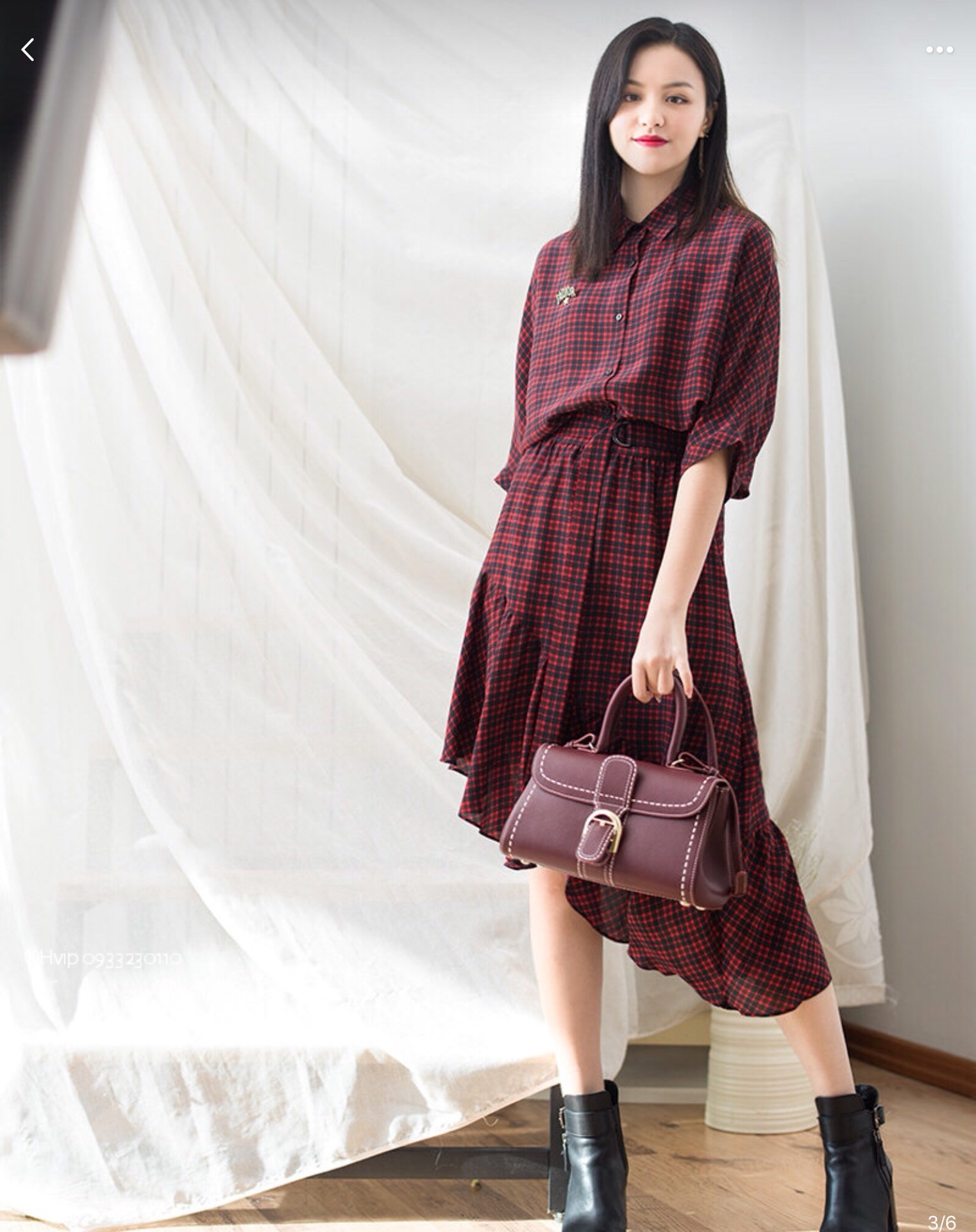 Delvaux Brillant PM Surpiqué grained Calf leather Bordeaux