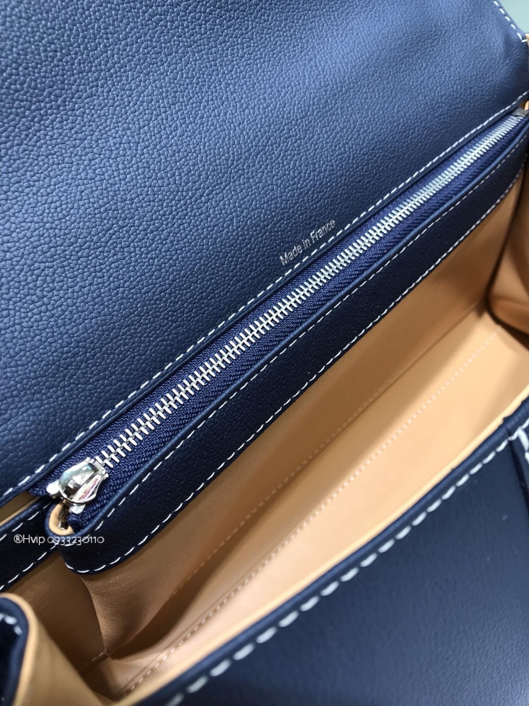 Delvaux Brillant PM Surpiqué grained Calf leather navy