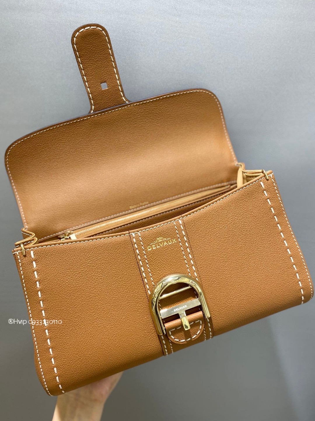 Delvaux Brillant PM Surpiqué grained Calf leather Vegetal - Ivory