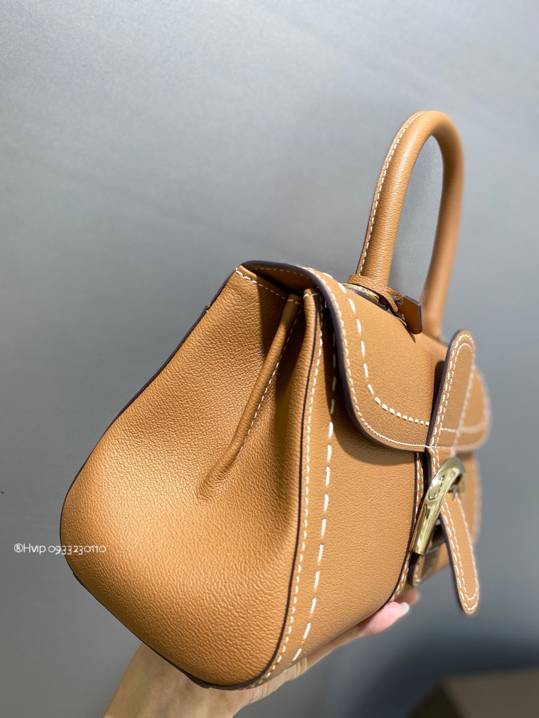 Delvaux Brillant PM Surpiqué grained Calf leather Vegetal - Ivory