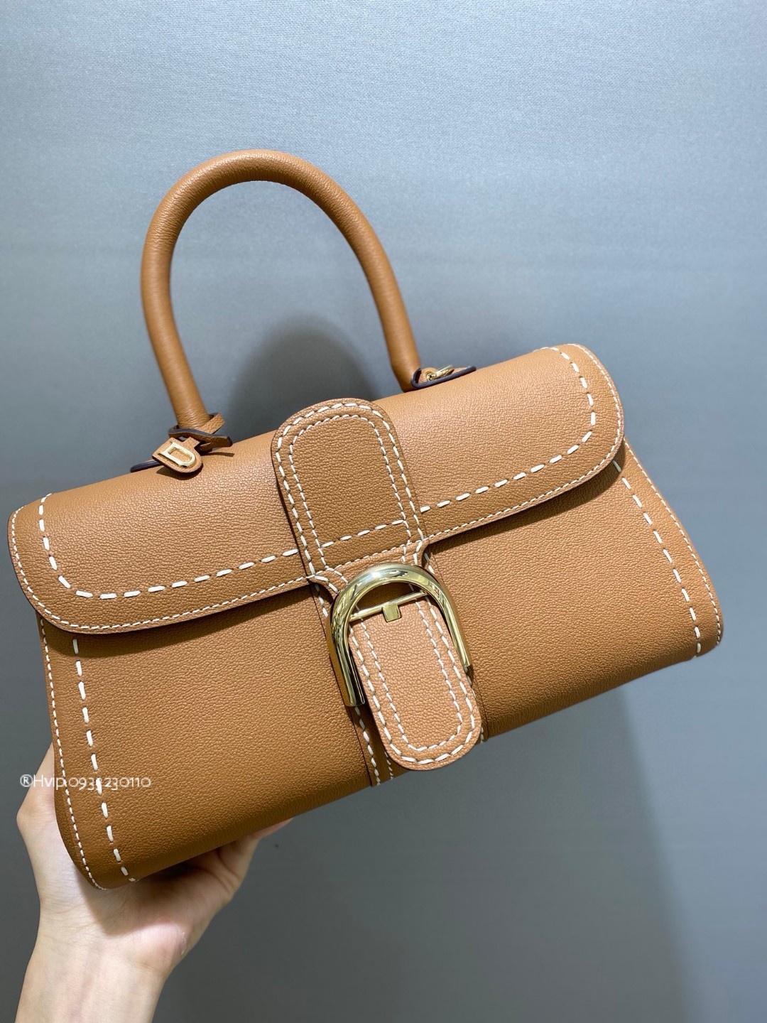 Delvaux Brillant PM Surpiqué grained Calf leather Vegetal - Ivory