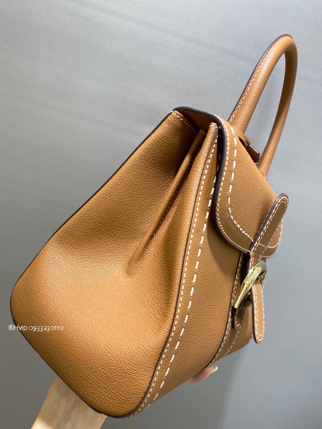 Delvaux Brillant MM Surpiqué grained Calf leather Vegetal - Ivory