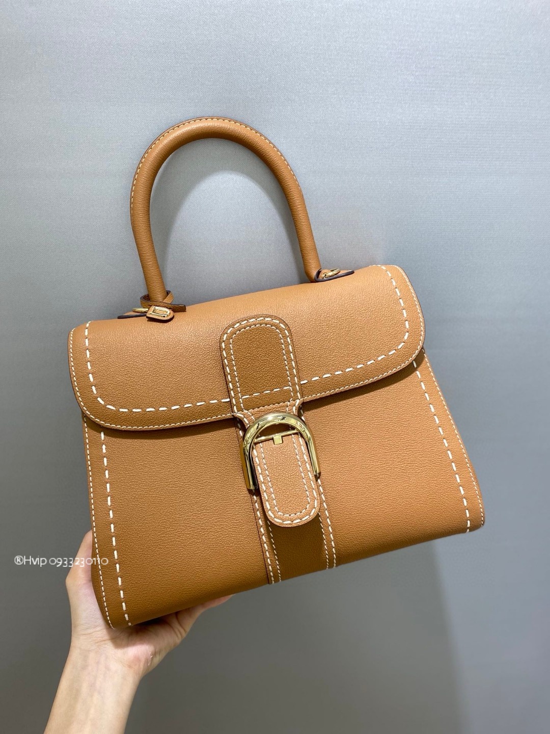 Delvaux Brillant MM Surpiqué grained Calf leather Vegetal - Ivory