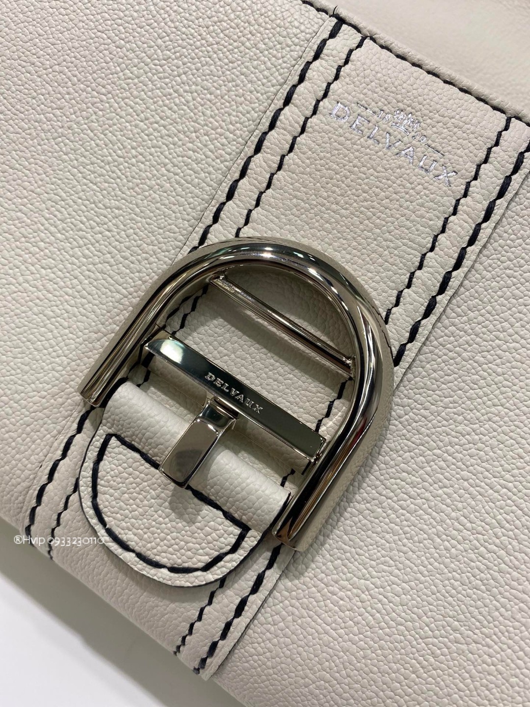 Delvaux Brillant PM Surpiqué grained Calf leather white