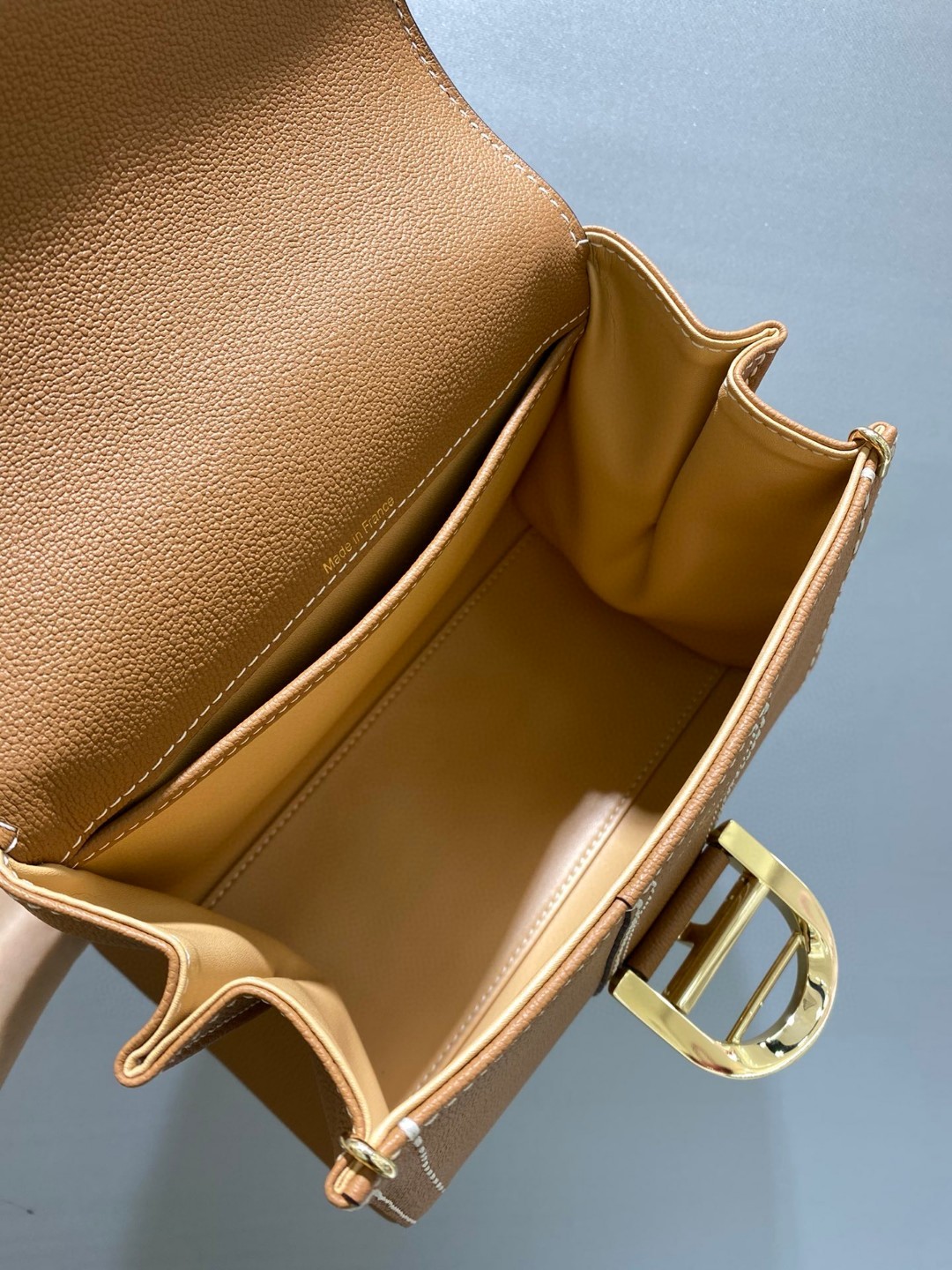 Delvaux Brillant Mini Surpiqué grained Calf leather Vegetal - Ivory