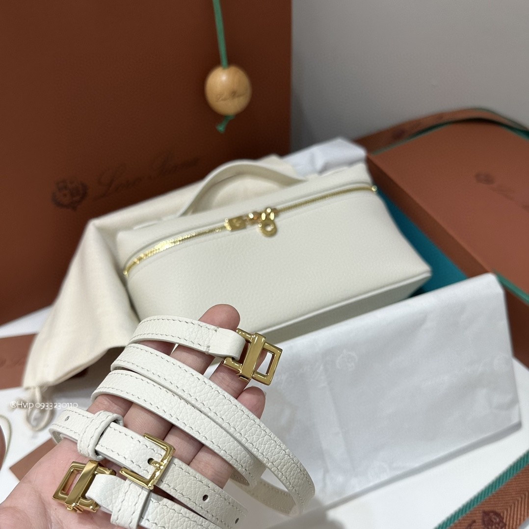 Loro Piana Extra Pocket L19 Grained Calfskin FAN4045 Whisper White (1615)