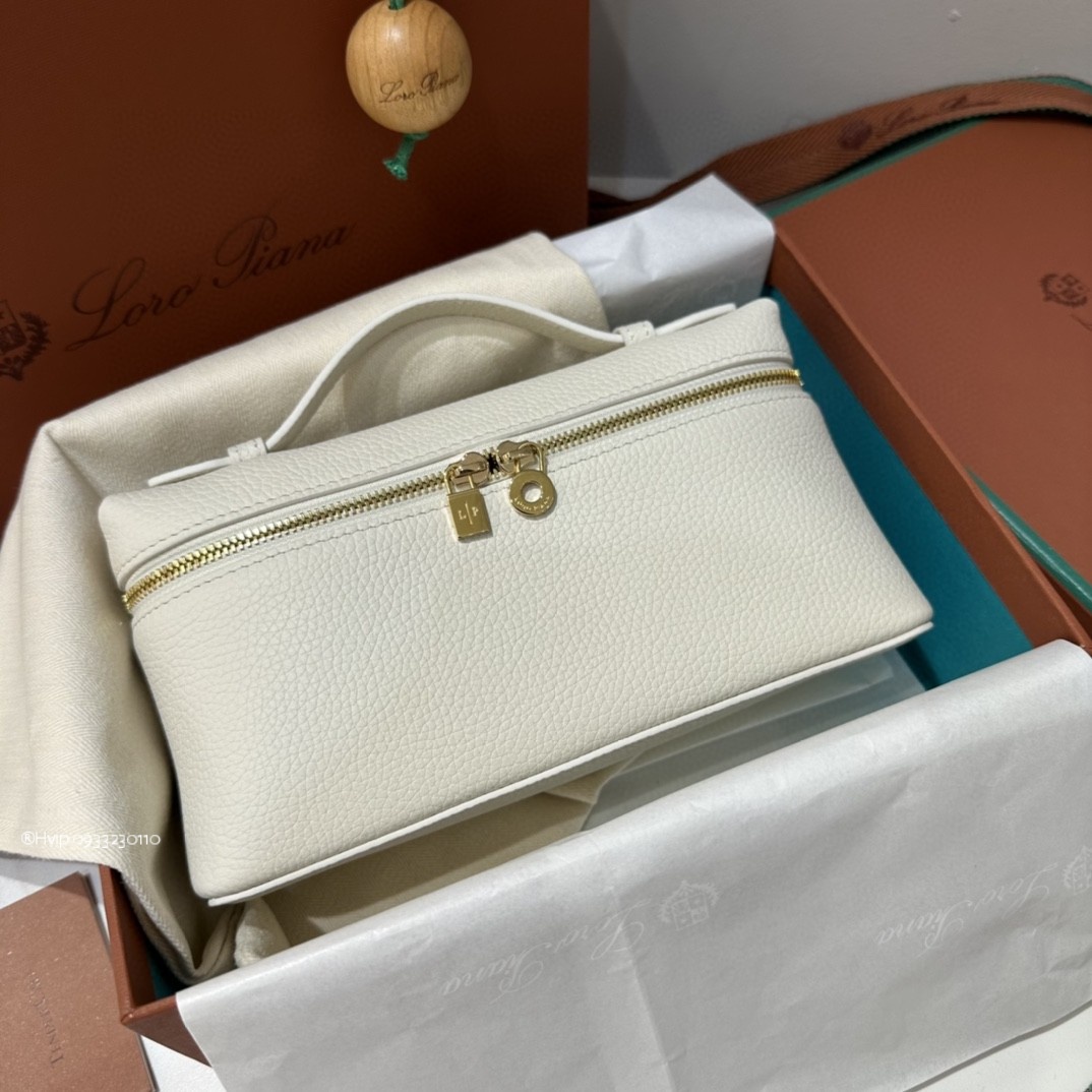 Loro Piana Extra Pocket L19 Grained Calfskin FAN4045 Whisper White (1615)