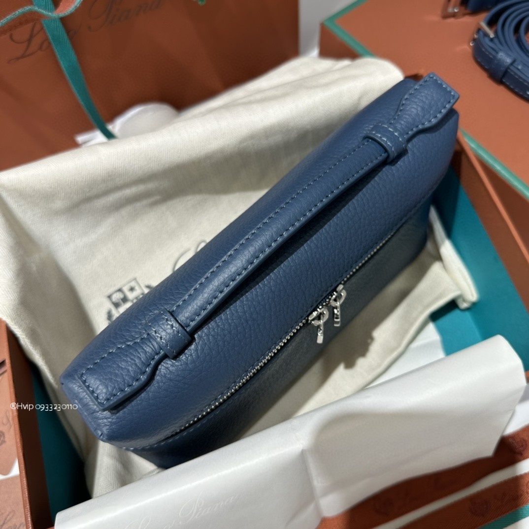 Loro Piana Extra Pocket L19 Grained Calfskin FAN4045 Cold Denim (W13L