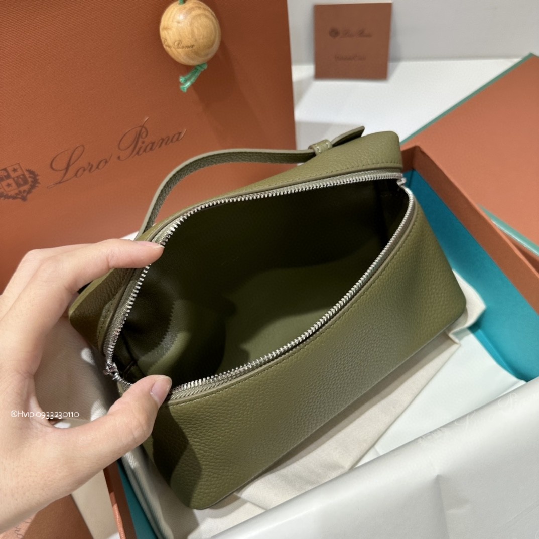 Loro Piana Extra Pocket L19 Grained Calfskin FAN4045 Sage Brush Leaves (50UB)