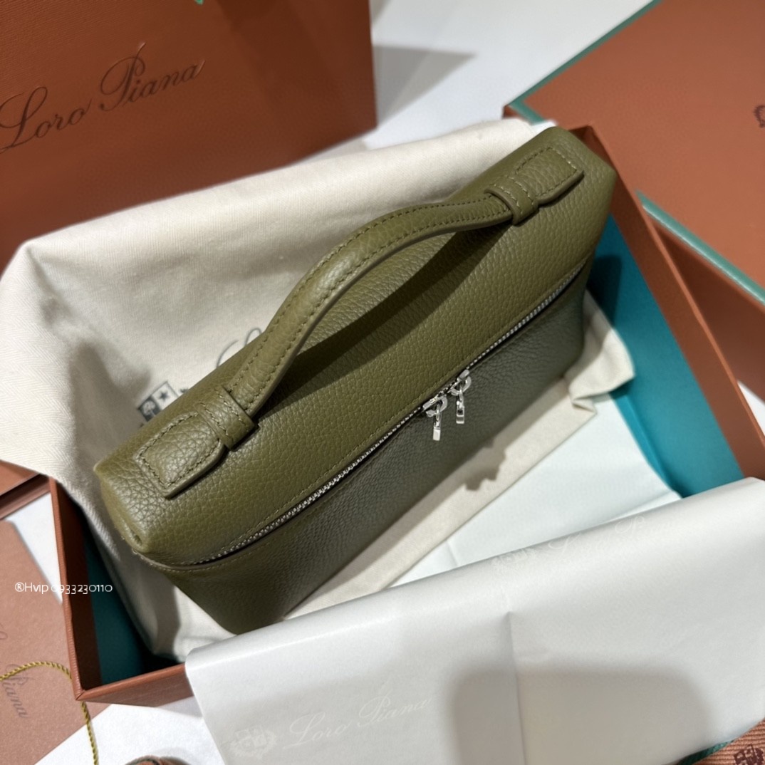 Loro Piana Extra Pocket L19 Grained Calfskin FAN4045 Sage Brush Leaves (50UB)