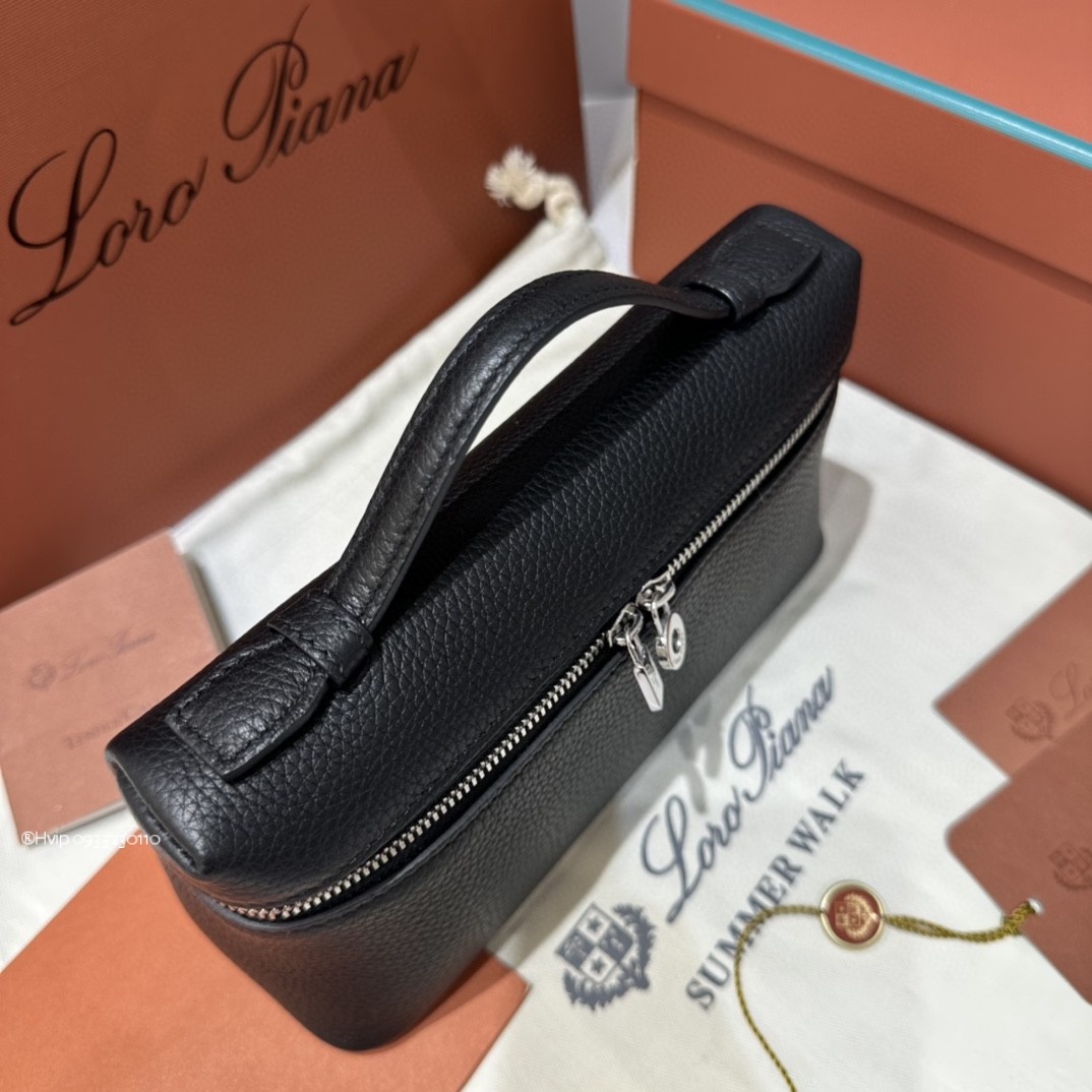 Loro Piana Extra Pocket L19 Grained Calfskin FAN4045 black (8000) PHW