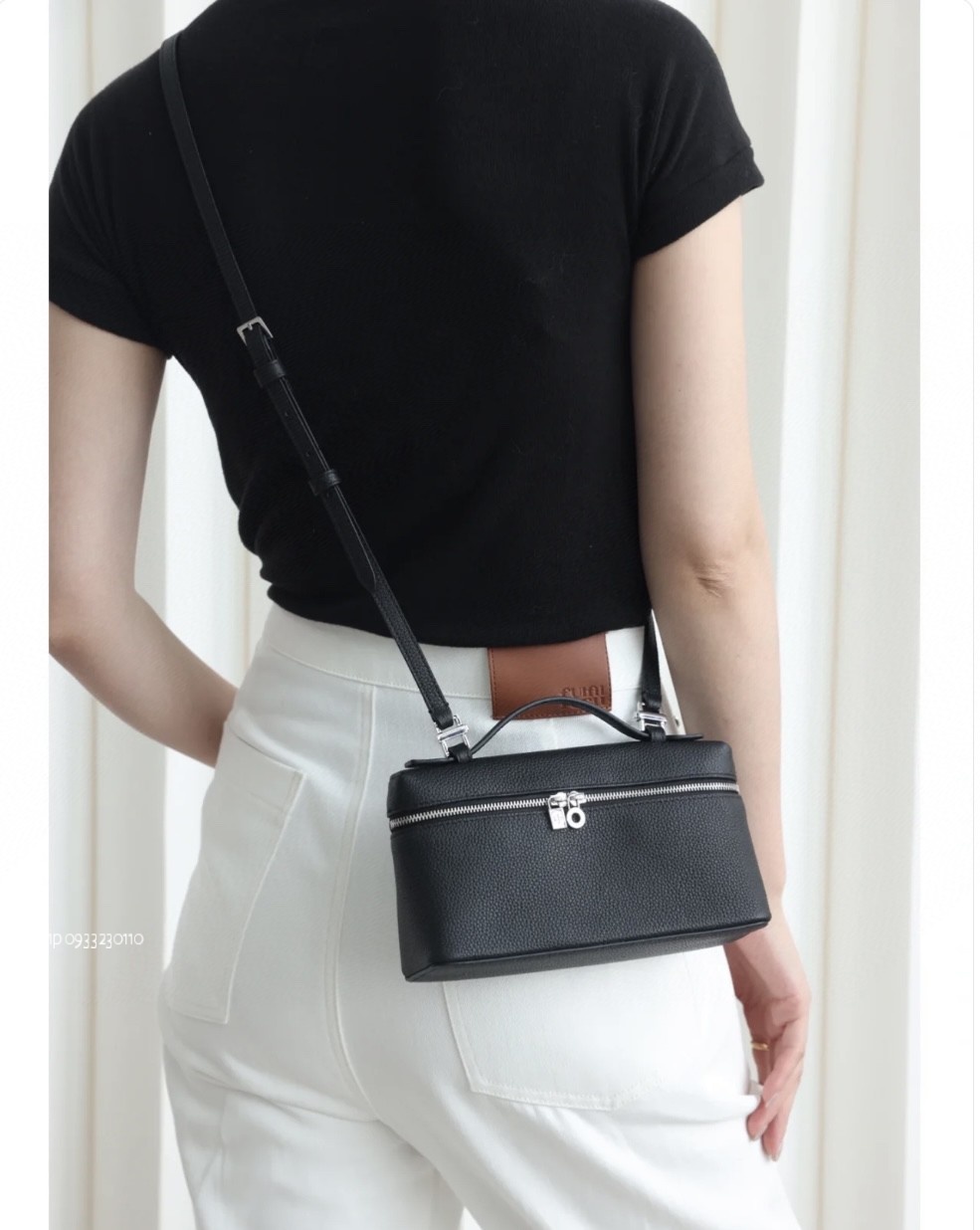 Loro Piana Extra Pocket L19 Grained Calfskin FAN4045 black (8000) PHW