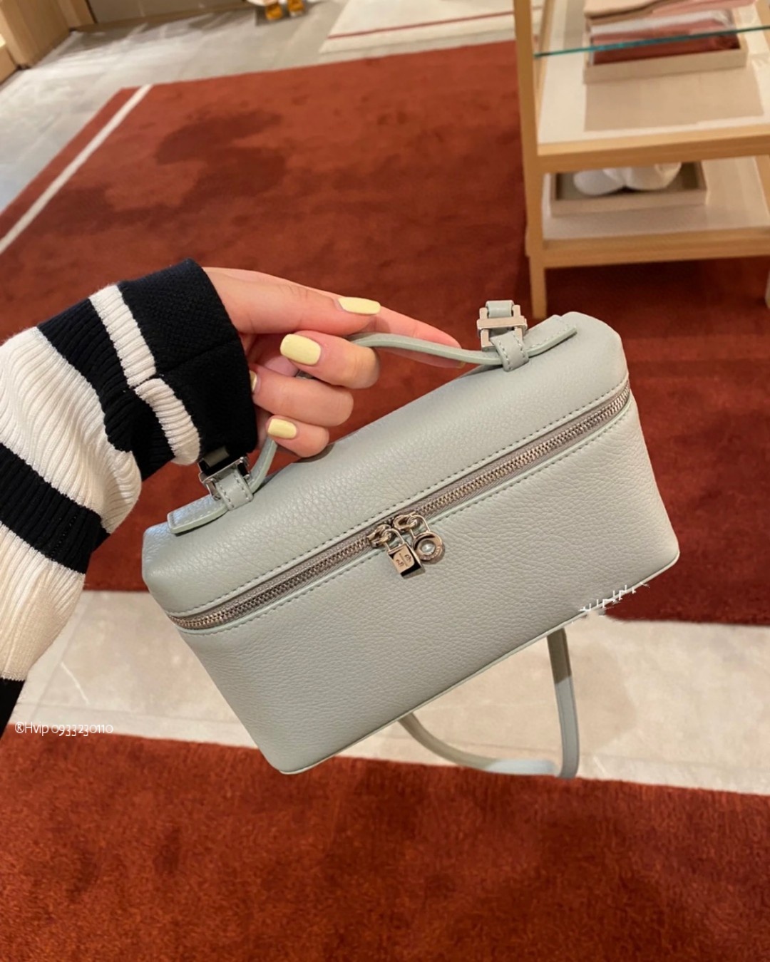 Loro Piana Extra Pocket L19 Grained Calfskin FAN4045 Eucalyptus (50BD