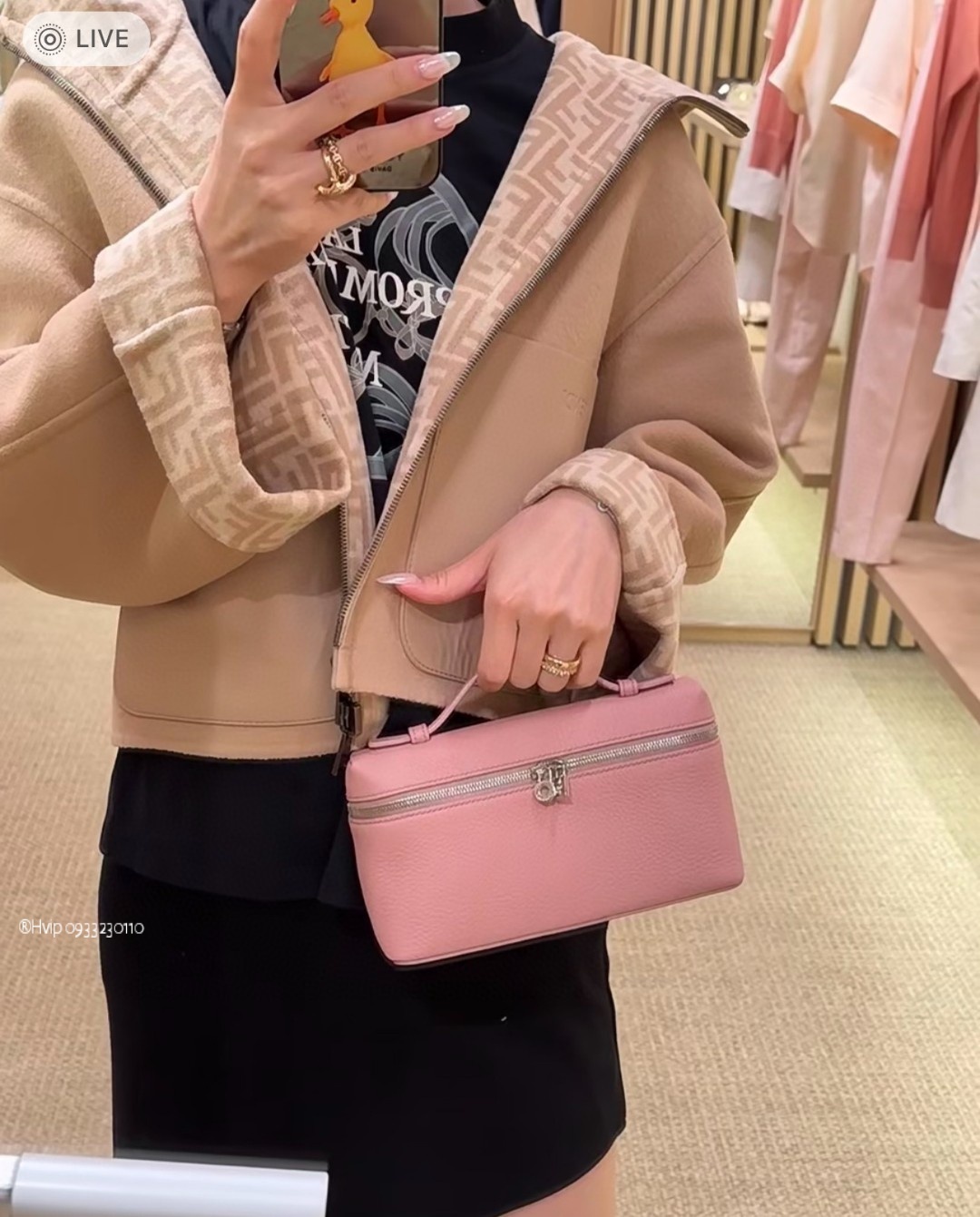 Loro Piana Extra Pocket L19 Grained Calfskin FAN4045 pink