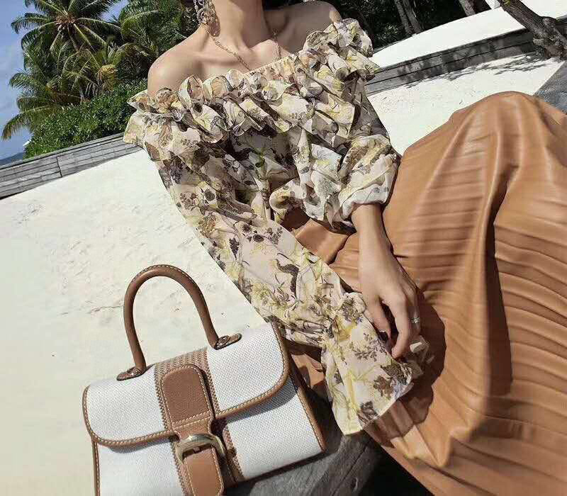 Delvaux White Toile Sangle Brillant pm