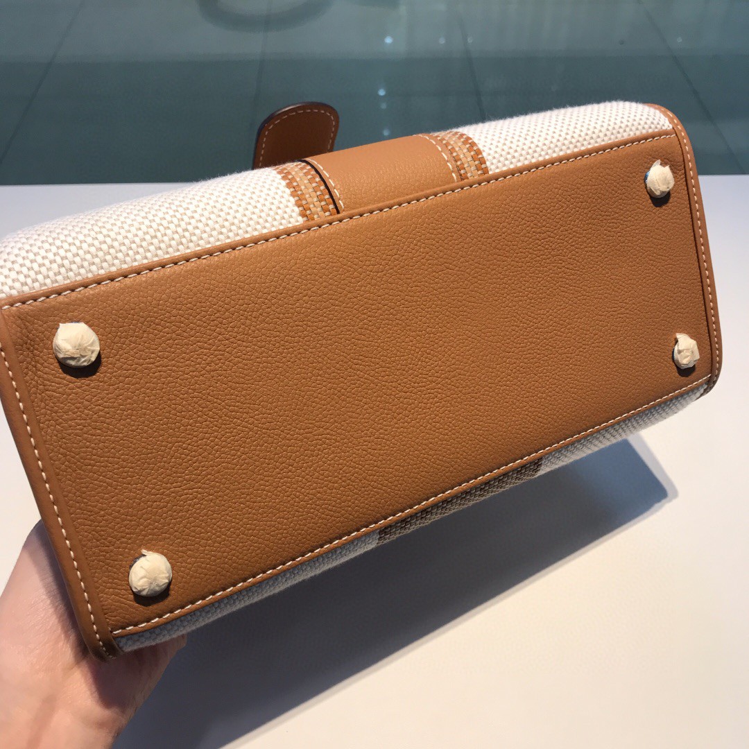 Delvaux White Toile Sangle Brillant Mm