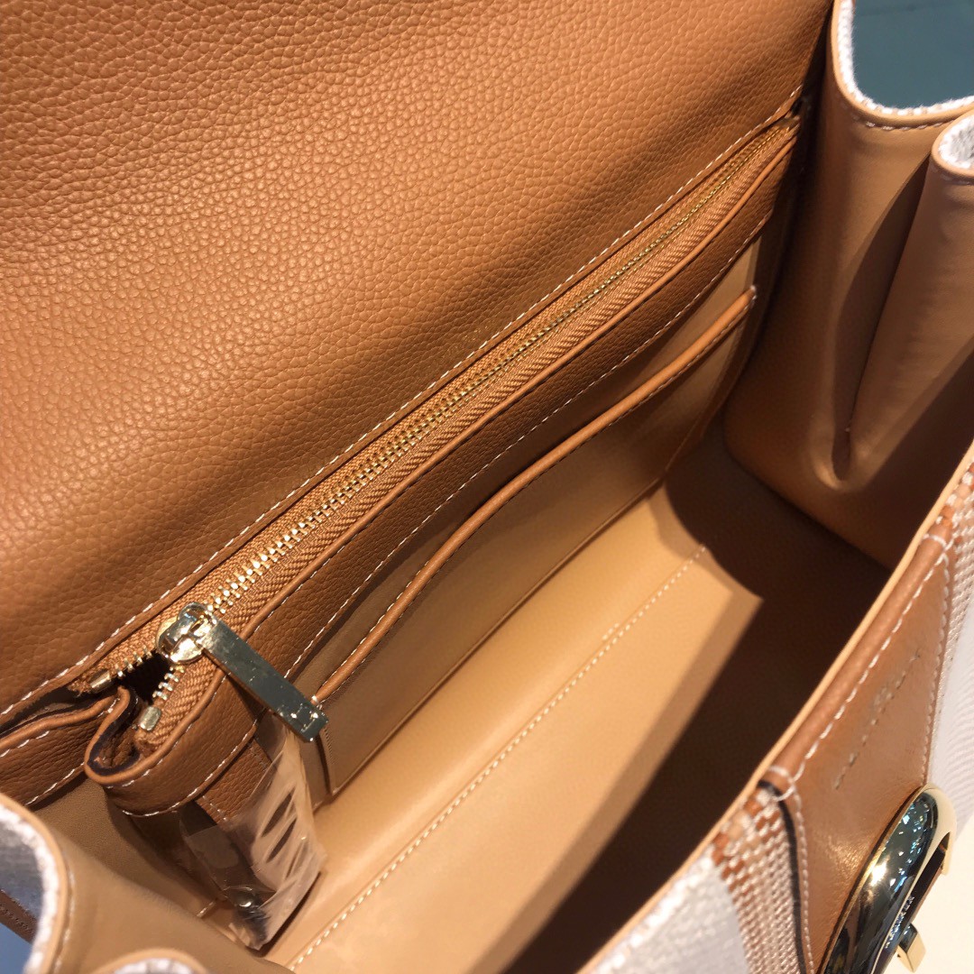 Delvaux White Toile Sangle Brillant Mm