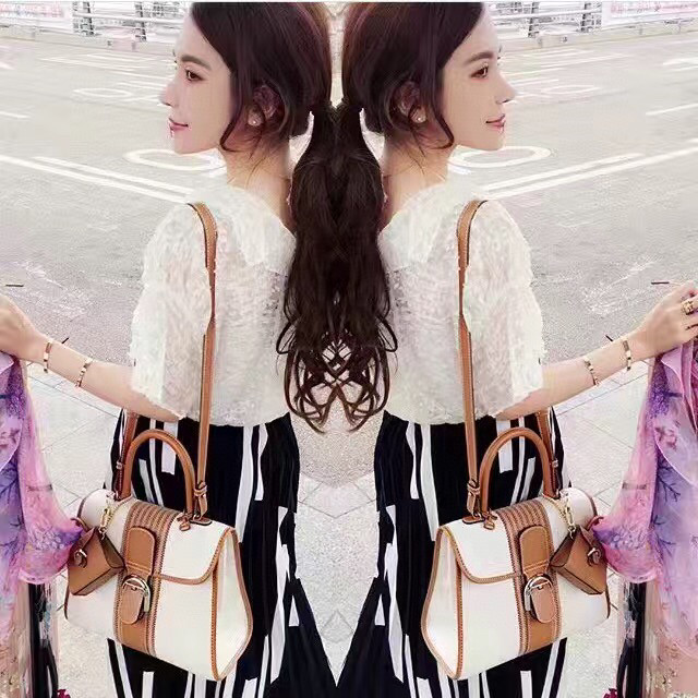 Delvaux White Toile Sangle Brillant Mm