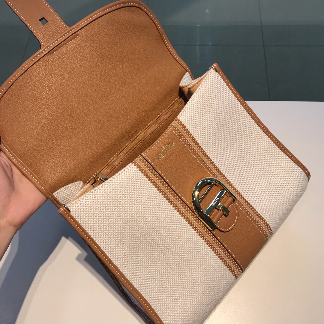 Delvaux White Toile Sangle Brillant Mm